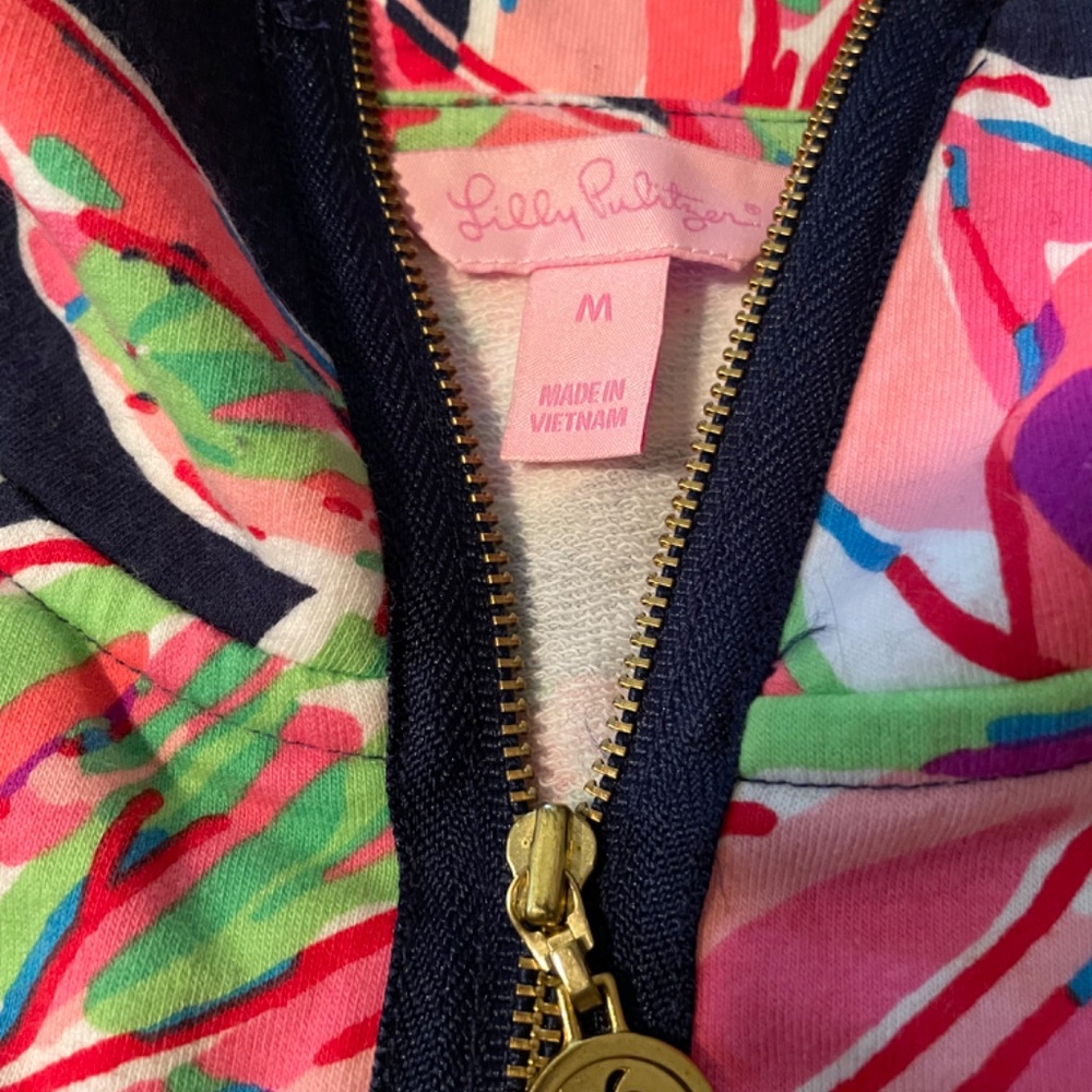 Lilly Pulitzer zip-front cotton spandex jacket sz M - Picture 3 of 5